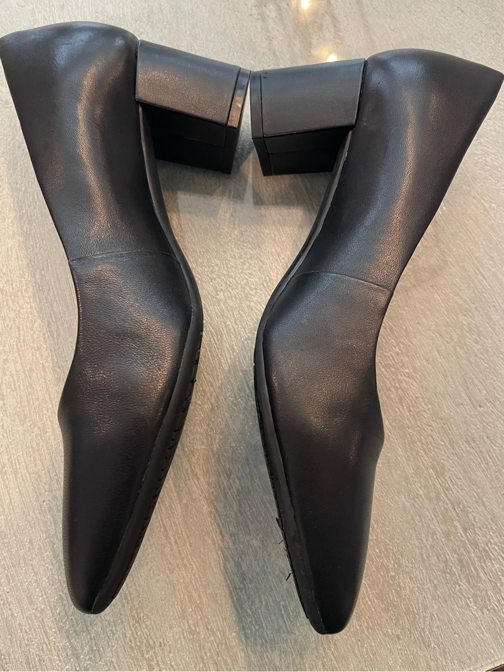 Alex Marie Black Square-Toe Leather Pumps - Picture 3 of 6
